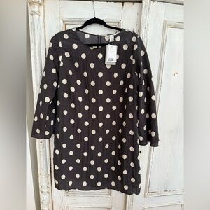H&M Polka Dot Dress in Black and White. Size Large. NWT